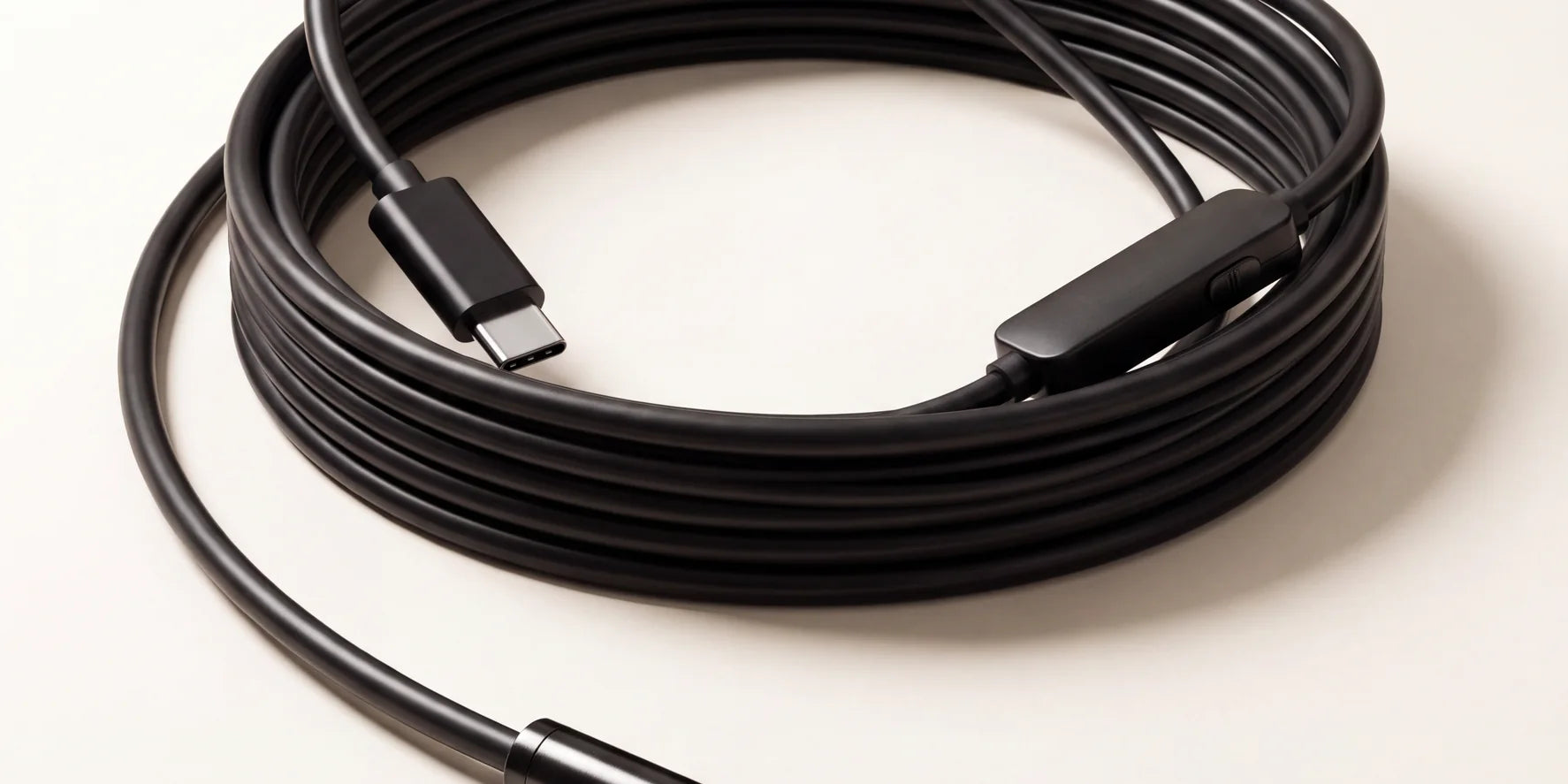 Coiled inspection camera cable with its Type-C plug