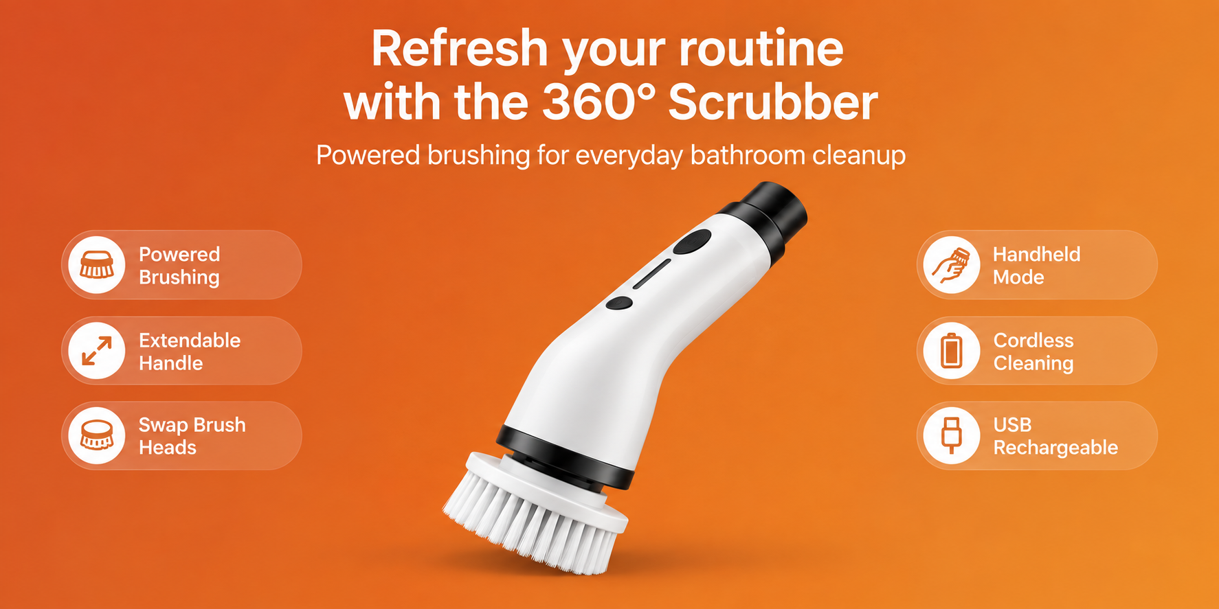 360 degree cordless spin scrubber features