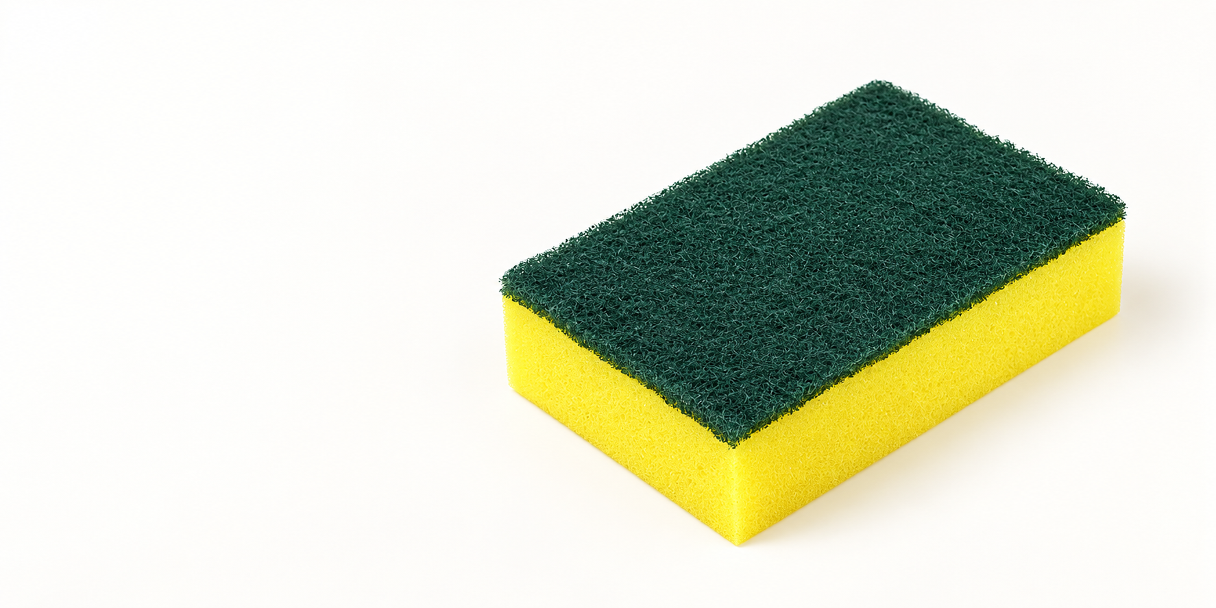 Close view of one rectangular sponge scourer
