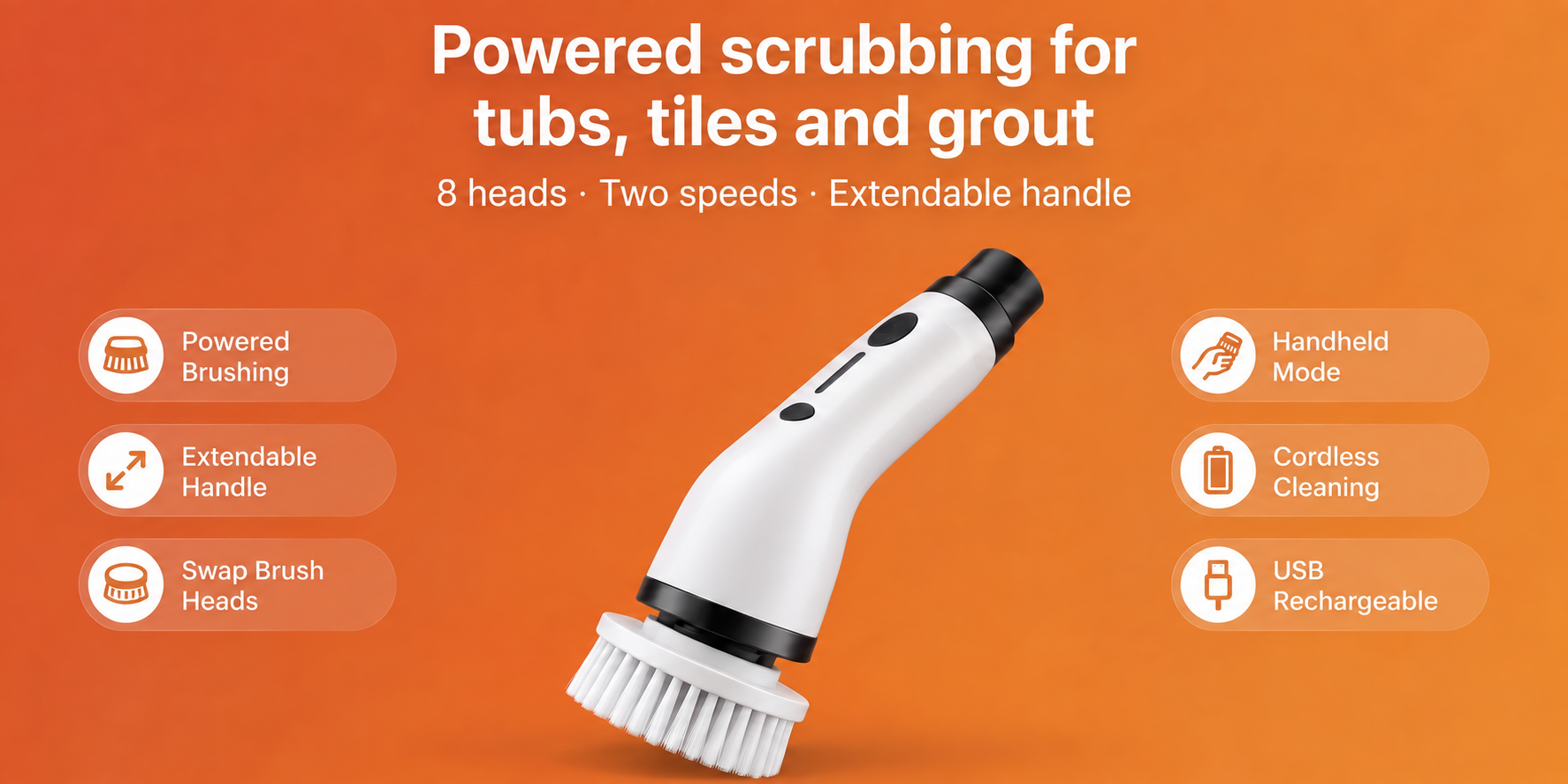 Cordless spin scrubber features