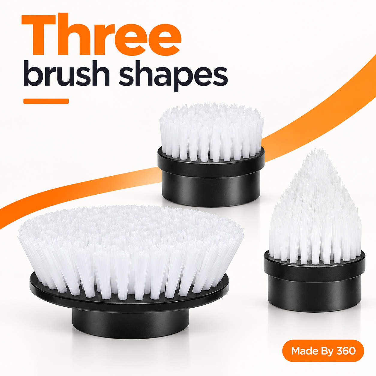 Large flat, small flat and pointed replacement brush shapes