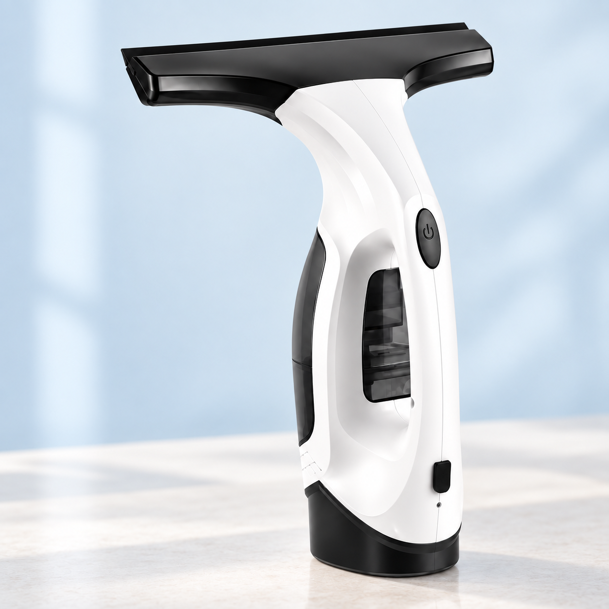 Cordless handheld window vacuum with cleaning kit