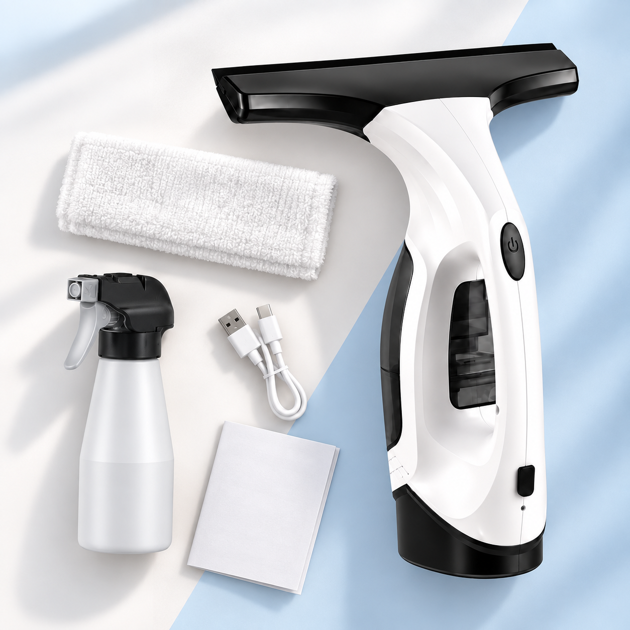 Window vacuum cleaning kit with USB cable